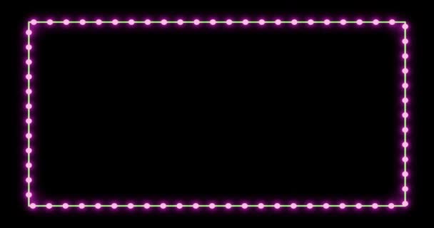 Neon Frame Licht Animatie Beeldmateriaal Geweldig Ontwerp — Stockvideo