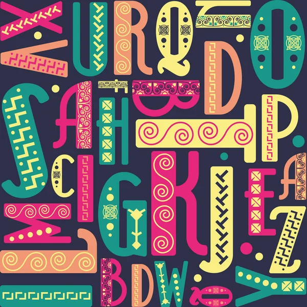 Alphabet Art Deco Style Vector Colorful Letters Set — Stock Vector