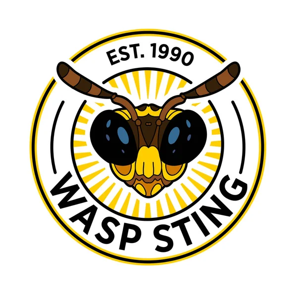 Wasp Bee Logotyp Tecknad Vektorns Grafiska Logotyp Sommar Vektor Illustration — Stock vektor