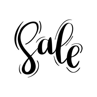 Satış kaligrafi metni. El çizimi vektör kaligrafisi