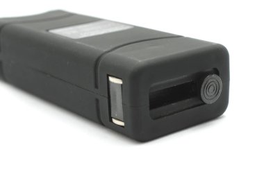 siyah dikdörtgen taser şaşırmış beyaz izole