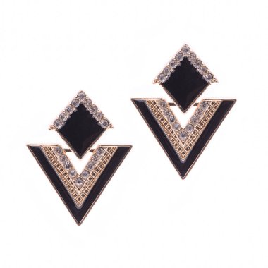 Beyaz izole Üçgen Küpe