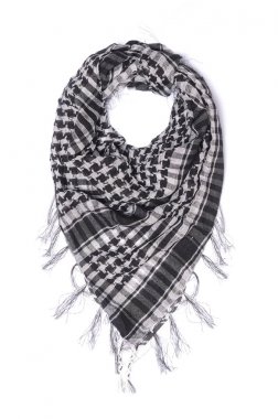 Siyah ve beyaz Keffiyeh beyaz izole