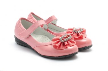 Çocuk beyaz izole ayakkabı pembe