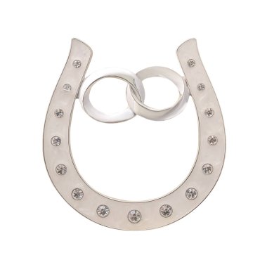 Pırlantalı beyaz izole incrusted at nalı