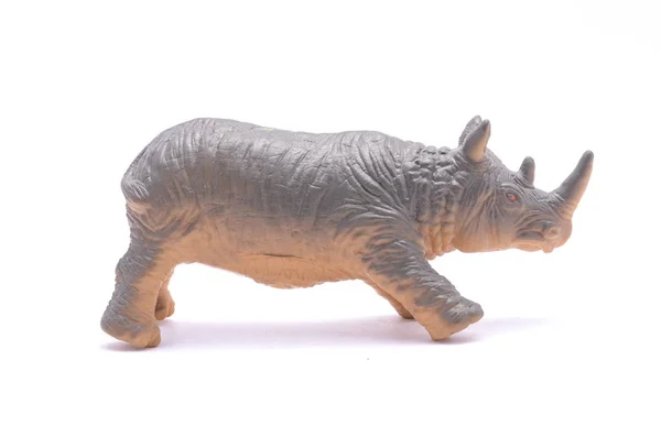 Іграшка носоріг ізольована на білому — стокове фото