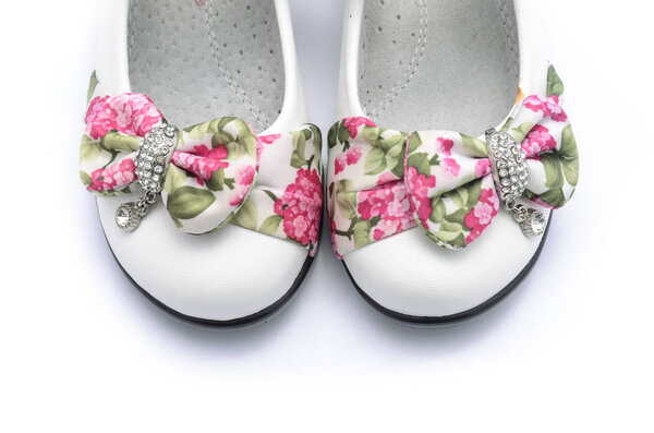 Children shoes for girl isolated on white