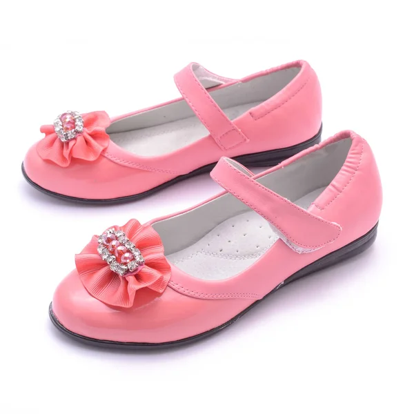 Children pink shoes isolated on white — Stock Photo, Image