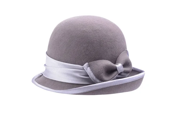 Clássico feminino Cloche chapéu isolado no branco — Fotografia de Stock