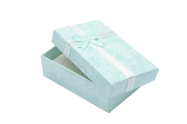 Beyaz yay ile izole hediye kutusu — Stok fotoğraf