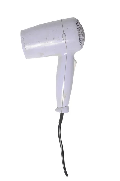 Old, dirty hair dryer isolated — Stock Photo, Image