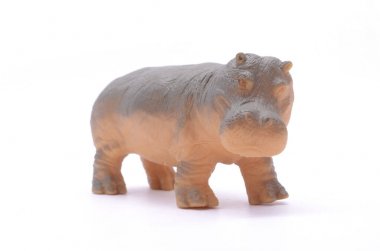 beyaz izole hipopotam oyuncak