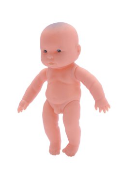 beyaz izole oyuncak bebek