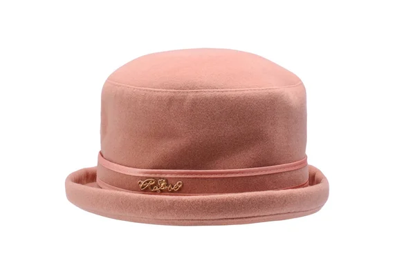 Chapeau de dame rose isolé sur blanc — Photo