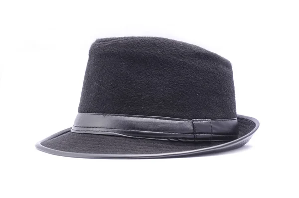 Klassischer schwarzer Hut isoliert auf weißem — Stockfoto