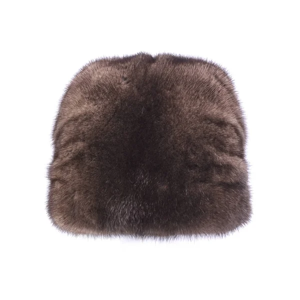 Women's fur hat isolated on white — Stock Photo, Image