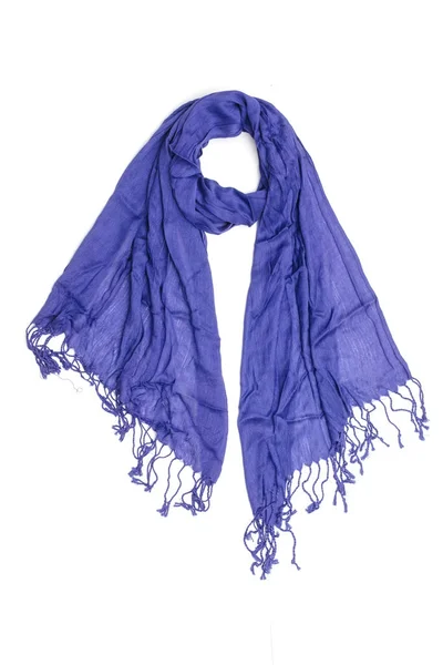 Women's blue scarf isolated on white — Stock Photo, Image