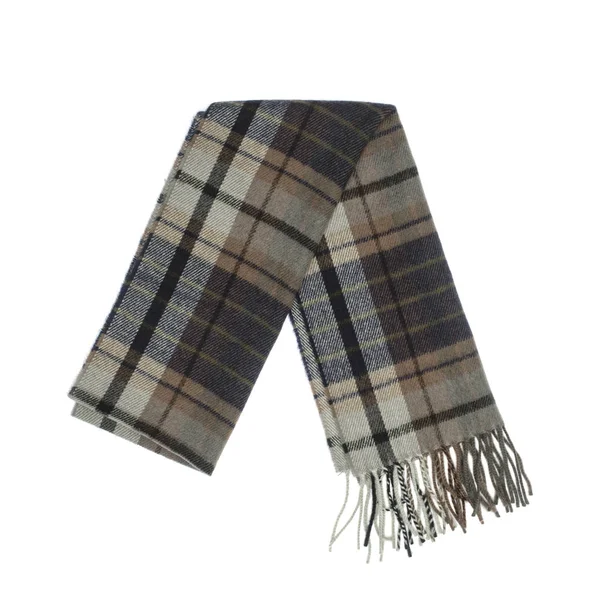 men\'s plaid scarf isolated on white
