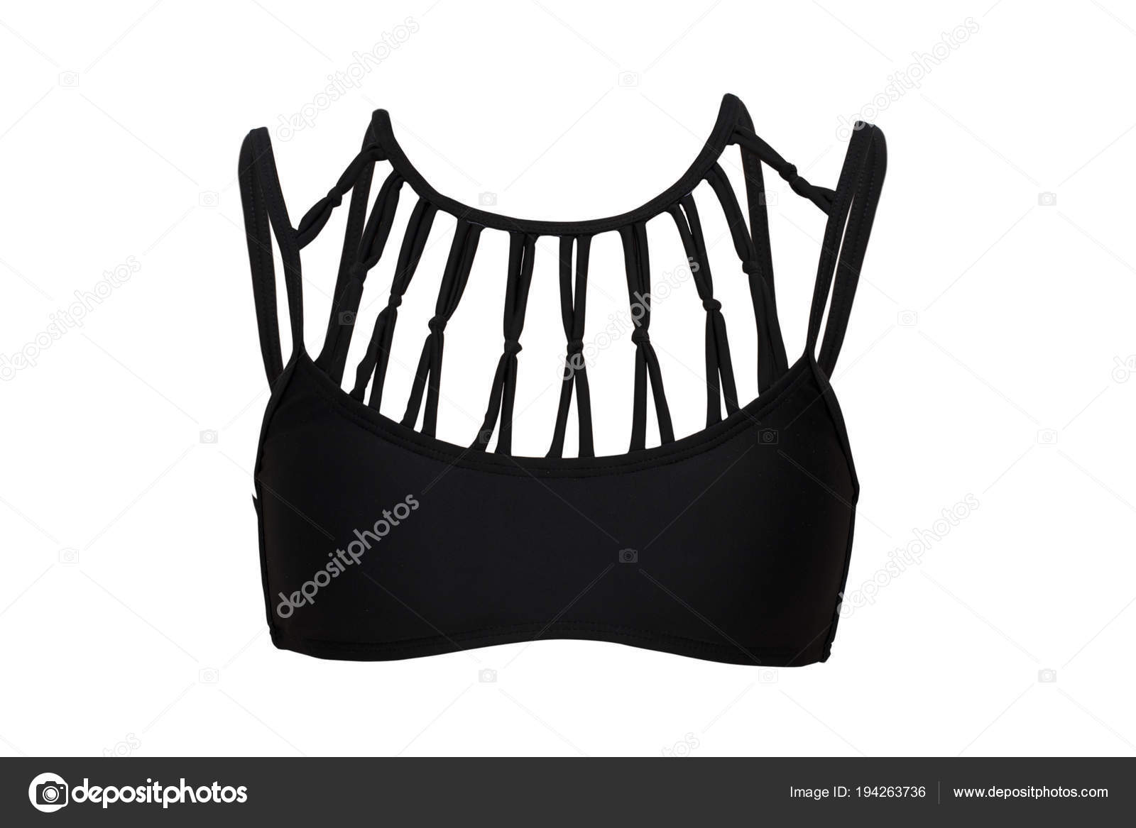 Stylish black bra with a sword belt isolated on white Stock Photo