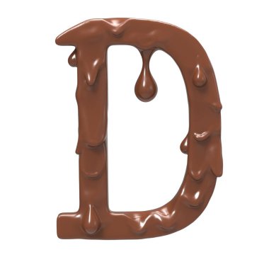 Harf ö. Stylized çikolata alfabe. 3D render.