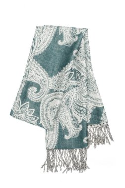 Aqua mavi kadın eşarp deseni üzerinde beyaz izole ile