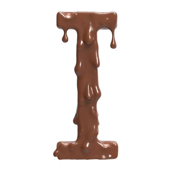 Буква I. Стилизованный шоколад. 3d-рендеринг . — стоковое фото