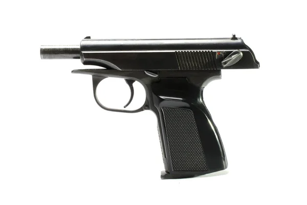 Pistola a scorrimento aperto isolata su bianco — Foto Stock