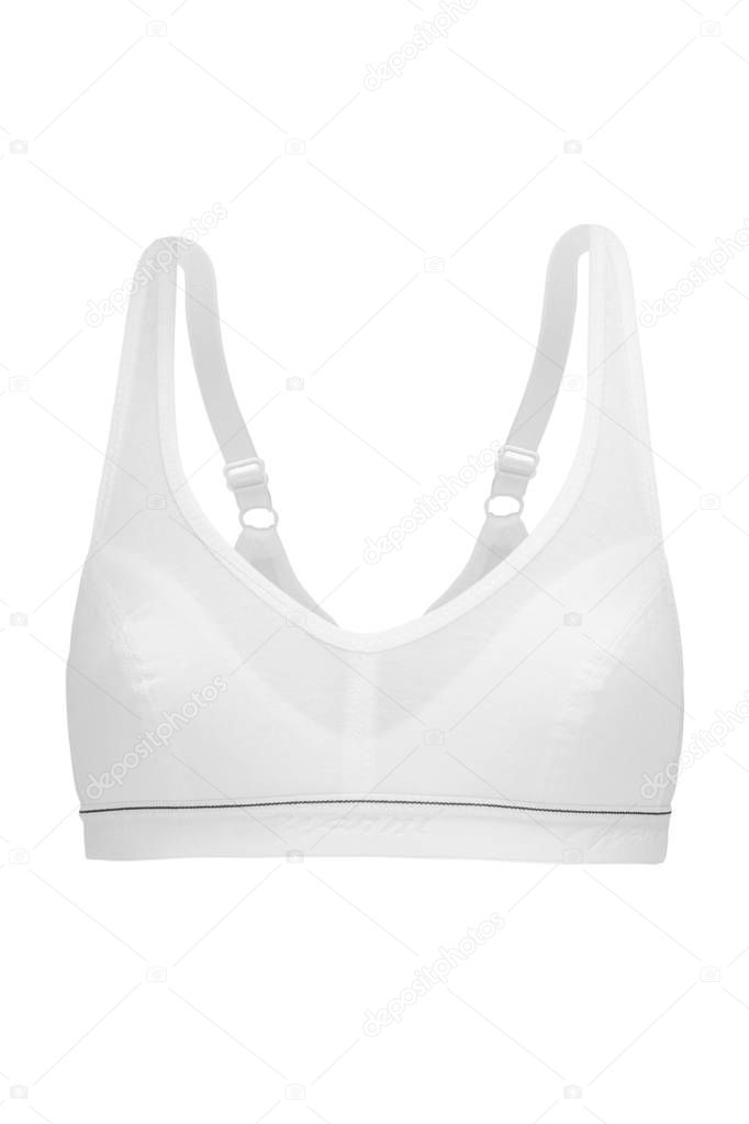 sports white bra isolated on white