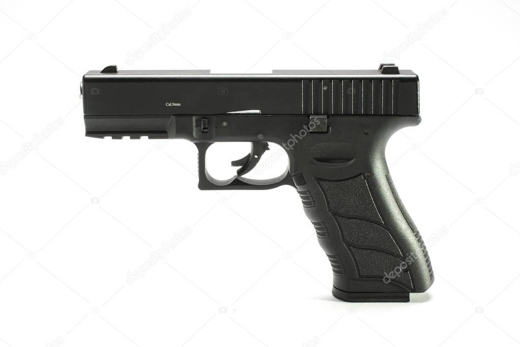 Gun, pistol isolated on white