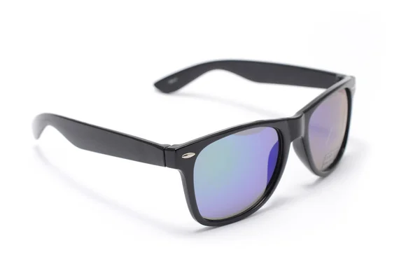 Okulary w grubych czarnych plastikowa ramka z gradientu szkła na białym tle — Zdjęcie stockowe