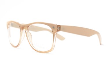 Beyaz izole şeffaf camlı Güneş gözlükleri