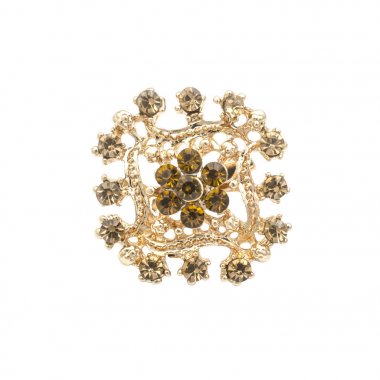 beyaz izole Pırlantalı altın broş