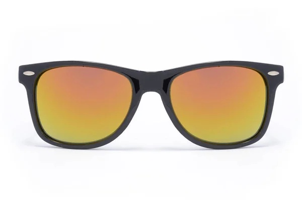 Gafas de sol en montura gruesa de plástico negro con vidrio degradado aislado en blanco —  Fotos de Stock