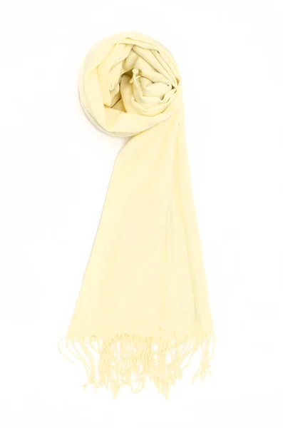 Women's yellow scarf isolated on white — Stock Photo, Image