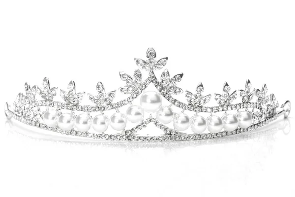 Tiara with pearls isolated on a white background — Stock Photo, Image