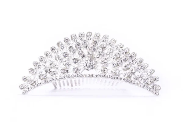 Hairpin com diamantes em um fundo branco — Fotografia de Stock