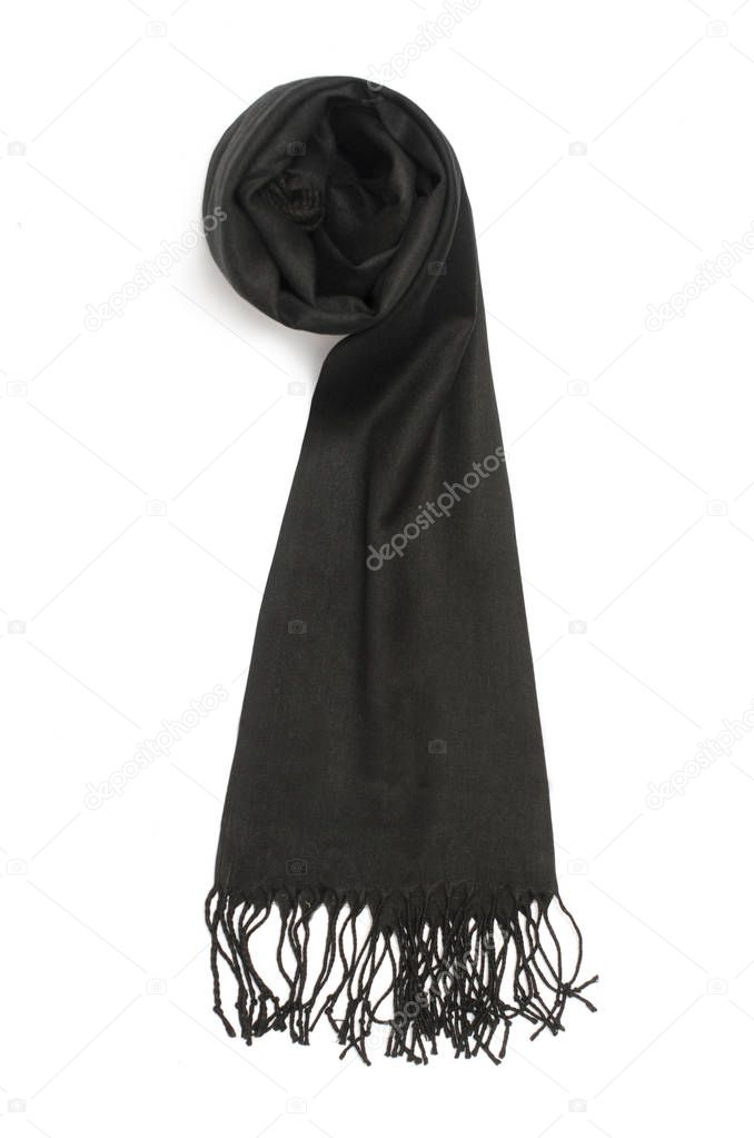 women's black scarf isolated on white