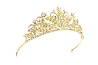 beyaz zemin üzerine altın taç