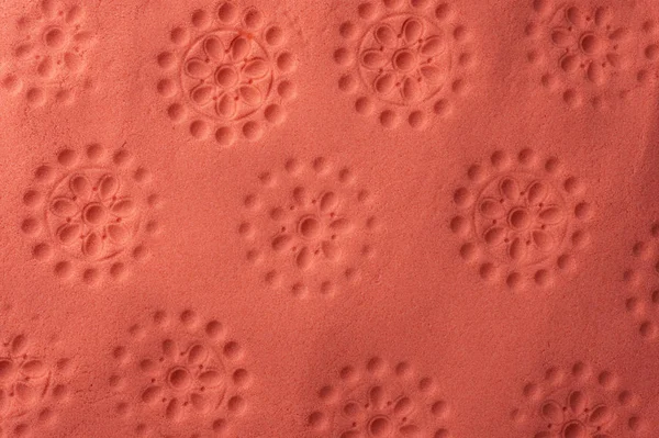 Areia de pêssego com impressões redondas — Fotografia de Stock