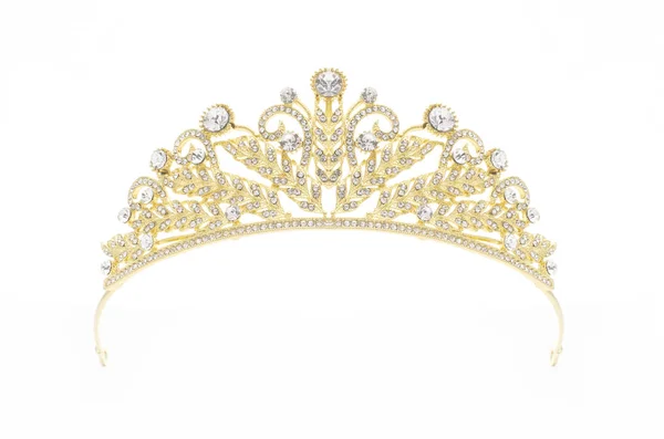 Coroa dourada sobre um fundo branco — Fotografia de Stock