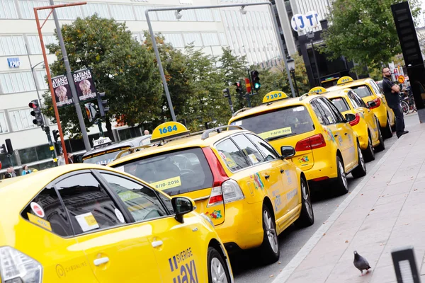 Gele taxi cabs — Stockfoto