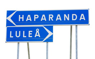 Lulea and Haparanda signpost clipart