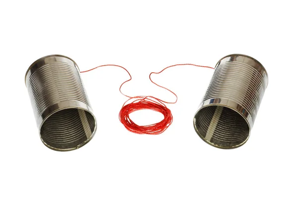 Tin can phones — Stock Photo, Image