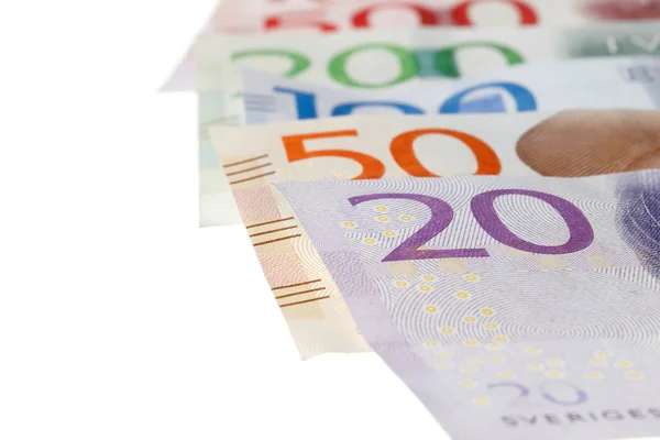 Swedish banknotes on white — Stock Photo, Image