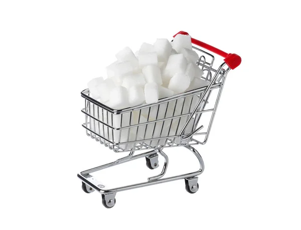 Carrito de compras con terrones de azúcar —  Fotos de Stock