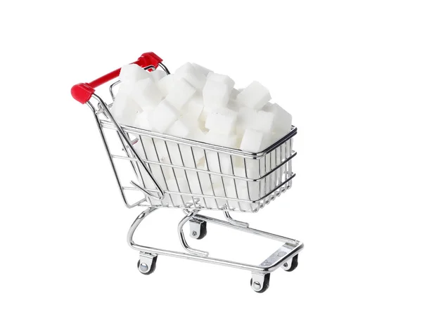 Carrito de compras con terrones de azúcar —  Fotos de Stock