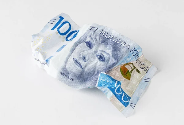 Wrinkled Swedish banknote — Stock Photo, Image