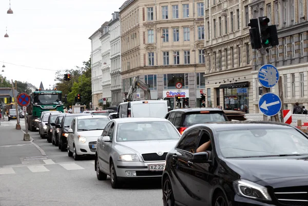 Інтенсивний трафік в Копенгагені — стокове фото