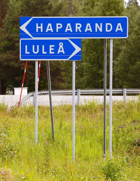 Panneau Haparanda et Lulea — Photo