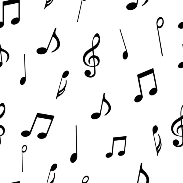 Music notes. Flat seamless pattern on a white background. Vector illustration — ストックベクタ